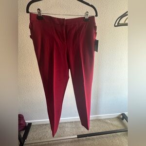 Cynthia Rowley Red Straight Leg Pants Tailored Fit